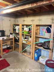 MaxSold Auction: Wooden Storage Shelves  - London (Ontario, Canada) PARTNER MANAGED Estate Sale Online Auction - Brixham Crescent
