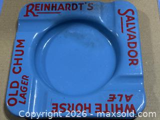 MaxSold Auction: Vintage 1930s/40s Reinhardt’s Old Chum Lager Enamel Metal Ash Tray - Ottawa (Stittsville)(Ontario, Canada) SELLER MANAGED Downsizing Online Auction - Heritage Grove Crescent