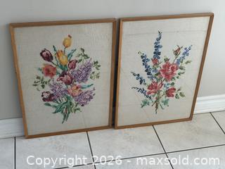 MaxSold Auction: Vintage 1970s Sri Lanka Framed Under Glass Needlepoint Art Pair - Ottawa (Stittsville)(Ontario, Canada) SELLER MANAGED Downsizing Online Auction - Heritage Grove Crescent
