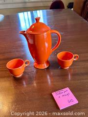 MaxSold Auction: Fiesta / Homer Laughlin Coffee Pot with Lid and 2 Mugs - Augusta (Georgia, USA) PARTNER MANAGED Estate Sale Online Auction - Monte Sano Avenue