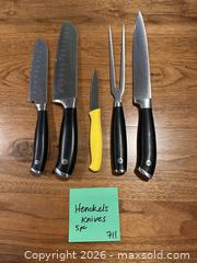 MaxSold Auction: Henckels Zwilling 5-Piece Knife Set with Carving Fork - Augusta (Georgia, USA) PARTNER MANAGED Estate Sale Online Auction - Monte Sano Avenue