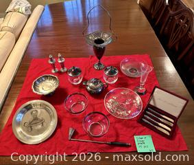 MaxSold Auction: Mixed Vintage Sterling, Silverplated & Glass Serving Lot - Augusta (Georgia, USA) PARTNER MANAGED Estate Sale Online Auction - Monte Sano Avenue