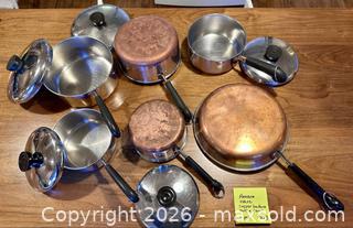 MaxSold Auction: Revere Ware 11-Piece Stainless Steel Copper-Bottom Cookware Set - Augusta (Georgia, USA) PARTNER MANAGED Estate Sale Online Auction - Monte Sano Avenue