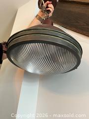 MaxSold Auction: Large Industrial Nautical Pendant Light – Prismatic Glass – Copper Finish - Toronto (Ontario, Canada) SELLER MANAGED Estate Sale Online Auction - Danforth Avenue