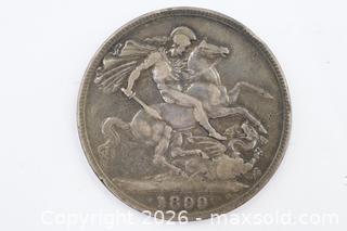 MaxSold Auction: 1899 Great Britain Crown (5 Shillings) Sterling Silver Coin - Vaughan (Ontario, Canada) PARTNER MANAGED Reseller Online Auction - Steeles Avenue West Suite