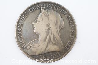 MaxSold Auction: 1899 Great Britain Crown (5 Shillings) Sterling Silver Coin - Vaughan (Ontario, Canada) PARTNER MANAGED Reseller Online Auction - Steeles Avenue West Suite