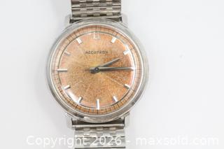 MaxSold Auction: Bulova Accutron Wristwatch Tropical Dial, Accutron Tuning Fork Movement - Vaughan (Ontario, Canada) PARTNER MANAGED Reseller Online Auction - Steeles Avenue West Suite