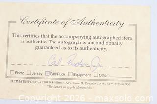 MaxSold Auction: Cal Ripken Jr Autographed Baseball with COA #2 - Vaughan (Ontario, Canada) PARTNER MANAGED Reseller Online Auction - Steeles Avenue West Suite