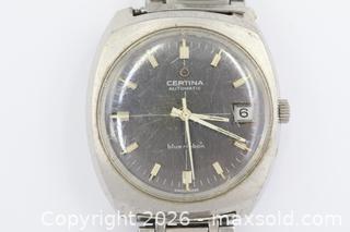 MaxSold Auction: Certina Blue Ribbon Automatic Stainless Steel Watch, working - Vaughan (Ontario, Canada) PARTNER MANAGED Reseller Online Auction - Steeles Avenue West Suite