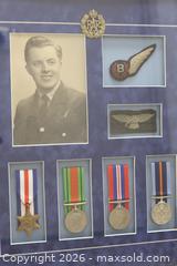 MaxSold Auction: Framed RAF WWII Display with 4 Mounted Medals - Vaughan (Ontario, Canada) PARTNER MANAGED Reseller Online Auction - Steeles Avenue West Suite