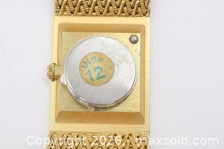 MaxSold Auction: Longines Rectangular Gold-Tone Quartz Wristwatch with Mesh Band - Vaughan (Ontario, Canada) PARTNER MANAGED Reseller Online Auction - Steeles Avenue West Suite