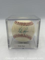MaxSold Auction: Nolan Ryan Signed Baseball - No COA - Vaughan (Ontario, Canada) PARTNER MANAGED Reseller Online Auction - Steeles Avenue West Suite
