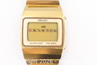 MaxSold Auction: Seiko Digital LCD Quartz Two-Tone Gold/Silver Watch - Vaughan (Ontario, Canada) PARTNER MANAGED Reseller Online Auction - Steeles Avenue West Suite