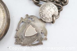 MaxSold Auction: Sterling Silver Victorian Key-Wind Pocket Watch with Chain and 1892 Sixpence Coin - Vaughan (Ontario, Canada) PARTNER MANAGED Reseller Online Auction - Steeles Avenue West Suite