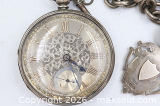 MaxSold Auction: Sterling Silver Victorian Key-Wind Pocket Watch with Chain and 1892 Sixpence Coin - Vaughan (Ontario, Canada) PARTNER MANAGED Reseller Online Auction - Steeles Avenue West Suite