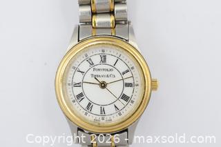 MaxSold Auction: Tiffany & Co. Portfolio Gold Plated Quartz Watch - Vaughan (Ontario, Canada) PARTNER MANAGED Reseller Online Auction - Steeles Avenue West Suite