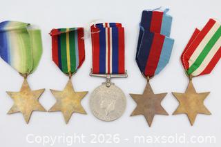 MaxSold Auction: World War II UK Military Medals – 5 Pieces - Vaughan (Ontario, Canada) PARTNER MANAGED Reseller Online Auction - Steeles Avenue West Suite