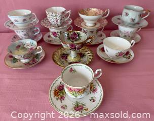 MaxSold Auction: 12 Mixed Bone & Fine China Teacup & Saucer Sets - Pleasant Hill (California, USA) PARTNER MANAGED Blackhawk Estate Sale Online Auction - Contra Costa Boulevard
