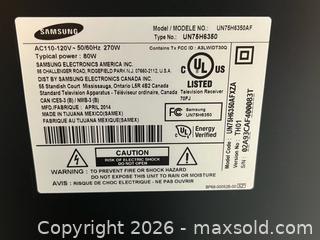MaxSold Auction: 75" Samsung LED/LCD TV UN75H6350 + accessories - Pleasant Hill (California, USA) PARTNER MANAGED Blackhawk Estate Sale Online Auction - Contra Costa Boulevard