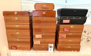 MaxSold Auction: Assorted Cigar Boxes (20+) Wood & Plastic, Various Brands - Pleasant Hill (California, USA) PARTNER MANAGED Blackhawk Estate Sale Online Auction - Contra Costa Boulevard