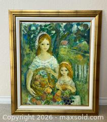 MaxSold Auction: B. Simon Original Oil on Canvas — Children, Fruit, Garden, Framed - Pleasant Hill (California, USA) PARTNER MANAGED Blackhawk Estate Sale Online Auction - Contra Costa Boulevard
