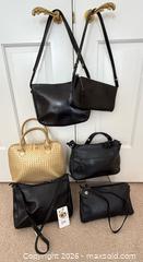 MaxSold Auction: Ganson / Liberty House Black & Gold Leather Shoulder/Crossbody Bag - Pleasant Hill (California, USA) PARTNER MANAGED Blackhawk Estate Sale Online Auction - Contra Costa Boulevard