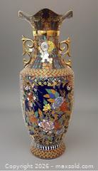MaxSold Auction: Large Asian Painted Enamel Floor Vase with Floral Gilding - Pleasant Hill (California, USA) PARTNER MANAGED Blackhawk Estate Sale Online Auction - Contra Costa Boulevard