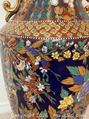 MaxSold Auction: Large Asian Painted Enamel Floor Vase with Floral Gilding - Pleasant Hill (California, USA) PARTNER MANAGED Blackhawk Estate Sale Online Auction - Contra Costa Boulevard