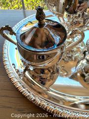 MaxSold Auction: Leonard Silver Mfg. Co. Silver-Plated Tea & Coffee Sets on Trays - Pleasant Hill (California, USA) PARTNER MANAGED Blackhawk Estate Sale Online Auction - Contra Costa Boulevard