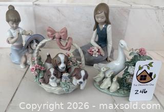 MaxSold Auction: Lladro Porcelain Figurine Lot of 4, Pastel Children/Animals/Floral - Pleasant Hill (California, USA) PARTNER MANAGED Blackhawk Estate Sale Online Auction - Contra Costa Boulevard