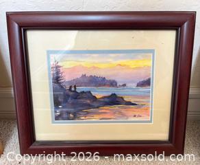 MaxSold Auction: Lot of 3  Framed Watercolor Seascape (2 by Marilyn Lee (signed), Wood Frames - Pleasant Hill (California, USA) PARTNER MANAGED Blackhawk Estate Sale Online Auction - Contra Costa Boulevard