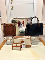 MaxSold Auction: Lot of 5 Leather & Mixed-Material Bags & Wallets (Dooney, Bally, Brahmin) - Pleasant Hill (California, USA) PARTNER MANAGED Blackhawk Estate Sale Online Auction - Contra Costa Boulevard
