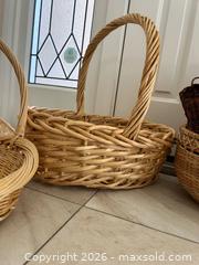 MaxSold Auction: Lot of Wicker & Rattan Baskets, Assorted Sizes, Natural/Dark Brown - Pleasant Hill (California, USA) PARTNER MANAGED Blackhawk Estate Sale Online Auction - Contra Costa Boulevard