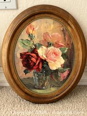 MaxSold Auction: Set of 4 Oval Framed Floral Prints, Signed 'G. Danset' - Pleasant Hill (California, USA) PARTNER MANAGED Blackhawk Estate Sale Online Auction - Contra Costa Boulevard