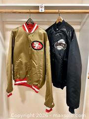 MaxSold Auction: Vintage SF 49ers Satin Starter Jacket & SF Giants Satin Chalk Line Jacket - XL - Pleasant Hill (California, USA) PARTNER MANAGED Blackhawk Estate Sale Online Auction - Contra Costa Boulevard