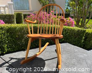 MaxSold Auction: W.A. Mitchell Windsor Sailback Rocking Chair - Cherry & Ash, 2011 - Pleasant Hill (California, USA) PARTNER MANAGED Blackhawk Estate Sale Online Auction - Contra Costa Boulevard
