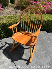 MaxSold Auction: W.A. Mitchell Windsor Sailback Rocking Chair - Cherry & Ash, 2011 - Pleasant Hill (California, USA) PARTNER MANAGED Blackhawk Estate Sale Online Auction - Contra Costa Boulevard
