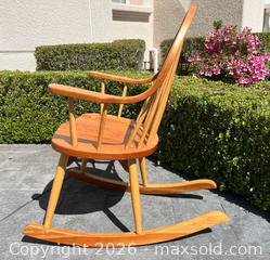 MaxSold Auction: W.A. Mitchell Windsor Sailback Rocking Chair - Cherry & Ash, 2011 - Pleasant Hill (California, USA) PARTNER MANAGED Blackhawk Estate Sale Online Auction - Contra Costa Boulevard