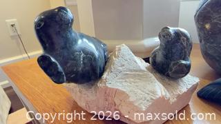 MaxSold Auction: Dark Green Stone Seal Figurine on White Rock Base B - Toronto (Ontario, Canada) Estate Sale Online Auction - Sheppard Avenue East (CONDO)