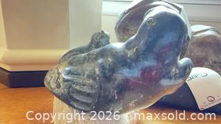 MaxSold Auction: Dark Green Stone Seal Figurine on White Rock Base B - Toronto (Ontario, Canada) Estate Sale Online Auction - Sheppard Avenue East (CONDO)