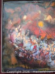 MaxSold Auction: Joyce Rose Enamel on Copper Abstract, 12 x 14.5 in, Metal Frame B - Toronto (Ontario, Canada) Estate Sale Online Auction - Sheppard Avenue East (CONDO)