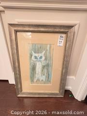 MaxSold Auction: Large Framed Mixed Media Cat Abstract, Silver Frame B - Toronto (Ontario, Canada) Estate Sale Online Auction - Sheppard Avenue East (CONDO)