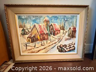 MaxSold Auction: Luis de Bonino  Framed Original Oil Winter Village Painting B - Toronto (Ontario, Canada) Estate Sale Online Auction - Sheppard Avenue East (CONDO)