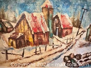 MaxSold Auction: Luis de Bonino  Framed Original Oil Winter Village Painting B - Toronto (Ontario, Canada) Estate Sale Online Auction - Sheppard Avenue East (CONDO)