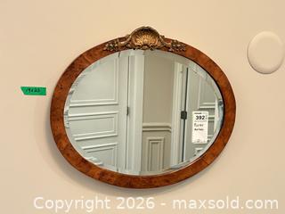 MaxSold Auction: Oval Burl Veneer Wood Framed Beveled Wall Mirror B - Toronto (Ontario, Canada) Estate Sale Online Auction - Sheppard Avenue East (CONDO)