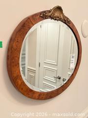 MaxSold Auction: Oval Burl Veneer Wood Framed Beveled Wall Mirror B - Toronto (Ontario, Canada) Estate Sale Online Auction - Sheppard Avenue East (CONDO)