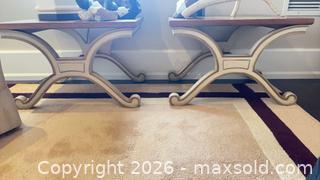 MaxSold Auction: Pair of Traditional Rustic Cream & Gold End Tables D - Toronto (Ontario, Canada) Estate Sale Online Auction - Sheppard Avenue East (CONDO)
