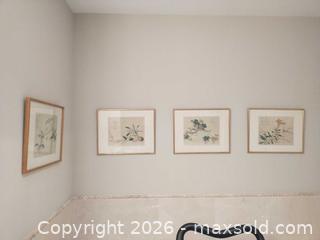 MaxSold Auction: Set of 4 Framed Asian Chinese Botanical & Bird Prints B - Toronto (Ontario, Canada) Estate Sale Online Auction - Sheppard Avenue East (CONDO)