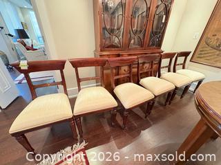 MaxSold Auction: Set of 6 Traditional Mahogany Dining Chairs with Beige Seats D - Toronto (Ontario, Canada) Estate Sale Online Auction - Sheppard Avenue East (CONDO)