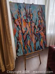 MaxSold Auction: Signed Original Abstract Contemporary Acrylic Painting on Canvas with Easel B - Toronto (Ontario, Canada) Estate Sale Online Auction - Sheppard Avenue East (CONDO)